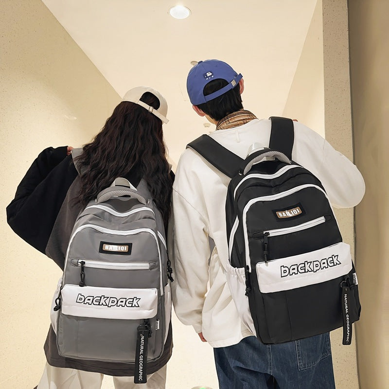 School bag female student Korean version junior high school fashion large capacity backpack female small fresh high school student backpack durable