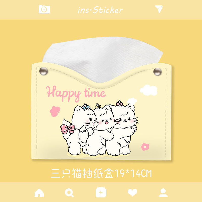 Foreign trade popular tissue box, Lolomi ear dog pumping carton, cute cartoon napkin box, car household paper pumping box