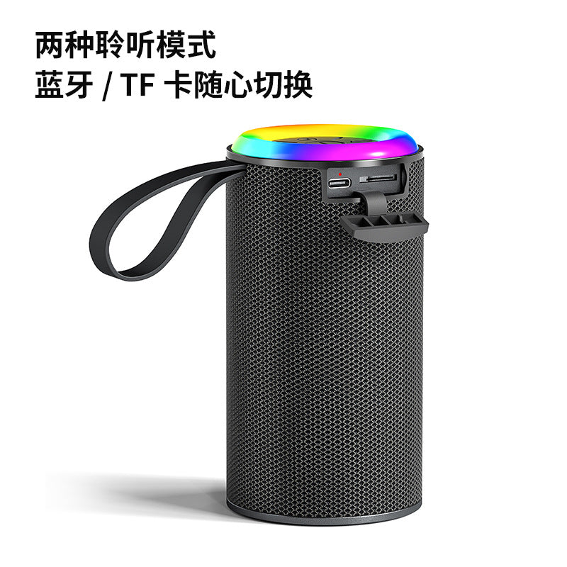 New wireless bluetooth speaker - outdoor rgb light portable waterproof mini speaker with ambient lighting and stereo sound