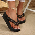 Women's slippers: amazon summer new arrivals - chain detail, thong sandals, plus size, european & american style, thick sole slides for export