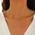 Amazon cross-border women's layered long necklace, copper y-chain, fashionable minimalist new arrival 2024