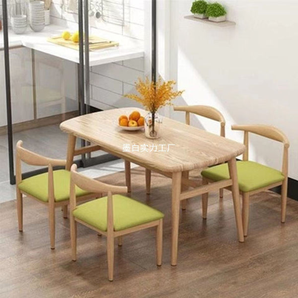 Dining table and chairs Small apartment Home modern simple dining table and chairs Fast food restaurant Table and chair combination rectangular table