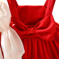 Girls' two-piece dress set - double happiness red