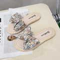 Women's sandals & slippers - 2024 summer new arrivals: floral print, bow accent, trendy korean style, versatile flat beach flip-flops