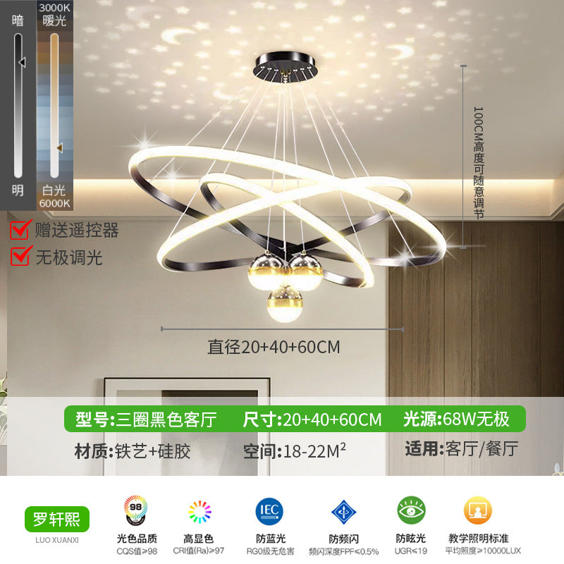 Living room chandelier crystal gypsy fish line lamp restaurant bed and breakfast lighting simple modern Nordic chandelier