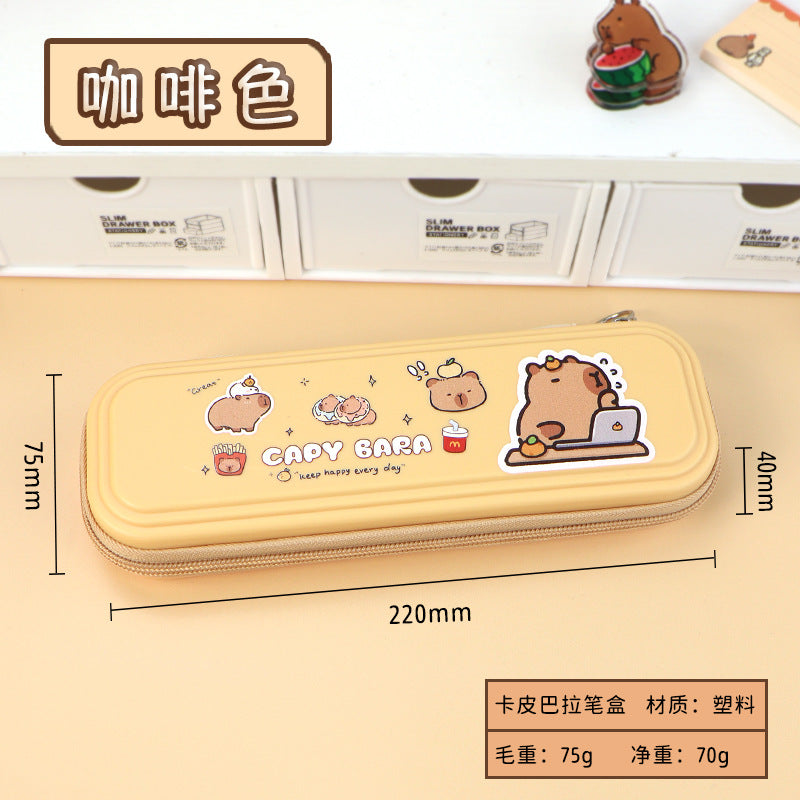 Pencil case large capacity high value kapibara student stationery box female simple style pencil case junior high school female super beautiful