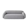 italian minimalist curved fabric sofa, perfect for small apartments. unique, creatively designed living room sofa in teddy velvet fabric