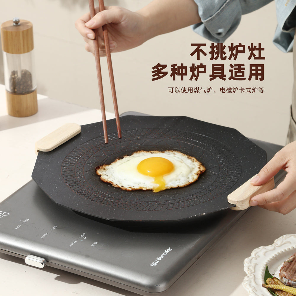 Medical stone non-stick barbecue plate cassette stove induction cooker for homekorean style frying pan baking dish teppanyaki outdoor portable