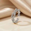popular internet celebrity style fashionable copper inlaid zirconium knot ring for women, accessible luxury niche versatile open adjustable jewelry