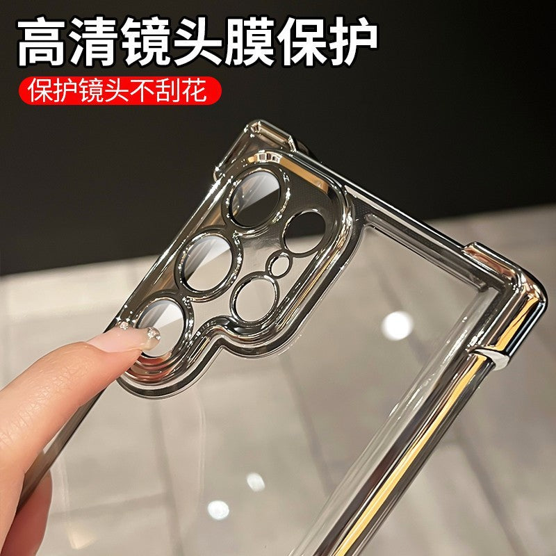 Suitable for samsung s26ultra mobile phone case a56 with lens film electroplated four-corner airbag all-inclusive anti-fall tpu soft shell