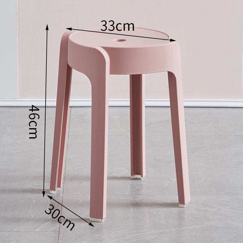 Plastic stool thickenedfor home dining table cooked rubber stool casual high stool scandinavian living room backrest square round windmill new