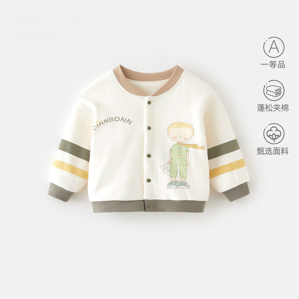Babibele autumn/winter baby clothes, quilted jacket, lightweight cotton top, newborn warm long-sleeve baseball jacket