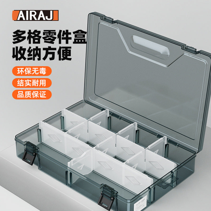 Arrizo Parts Box Multi-grid Transparent Plastic Electronic Accessories Lattice Toolbox Small Screw Box Storage Box