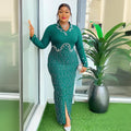 Fashion african plus size women's clothing hot diamond stand collar hip skirt  independent station elegantelegance style dress
