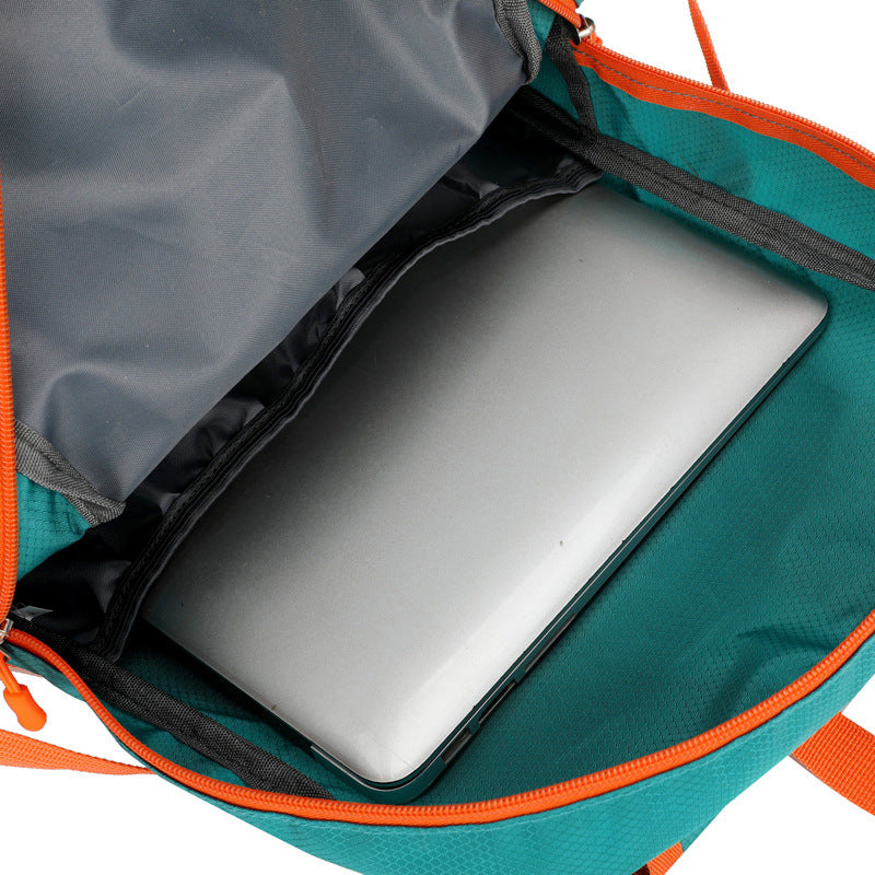 New outdoor hiking mountaineering backpack contrasting colors, lightweight and large-capacity folding bag, short-distance travel sports backpack.