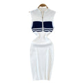 Polo collar stripesknitting vest dress summerclassy pure desire hot girl sexy silmslimming look hip-hugging dress
