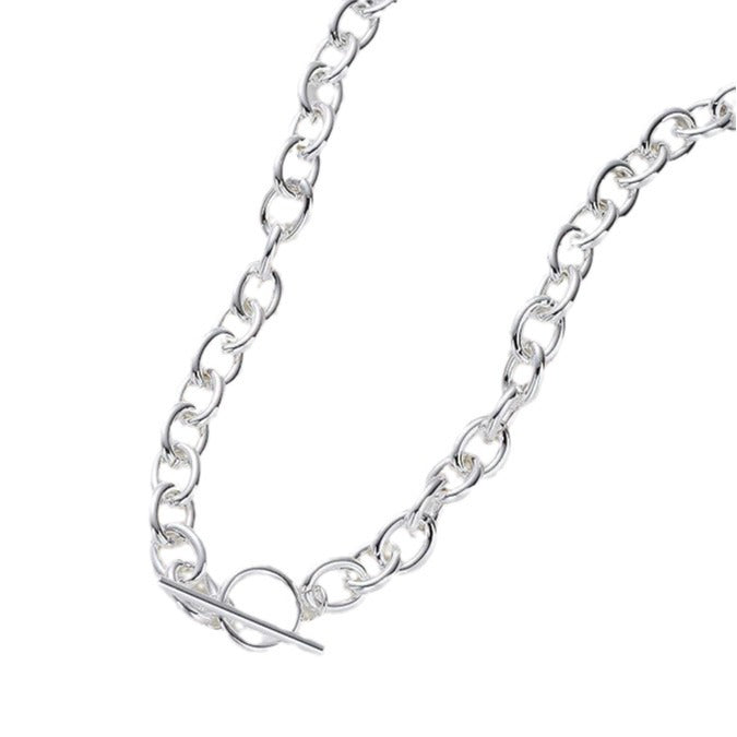 Amazon cross-border hot-selling jewelry stylish thick chain necklace fashion street style fashion ot buckle can be stacked clavicle chain