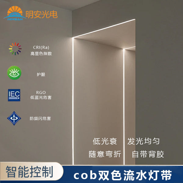 Wholesale 24V chasing light led light strip smart home atmosphere cob home wedding cob flowing water high color display