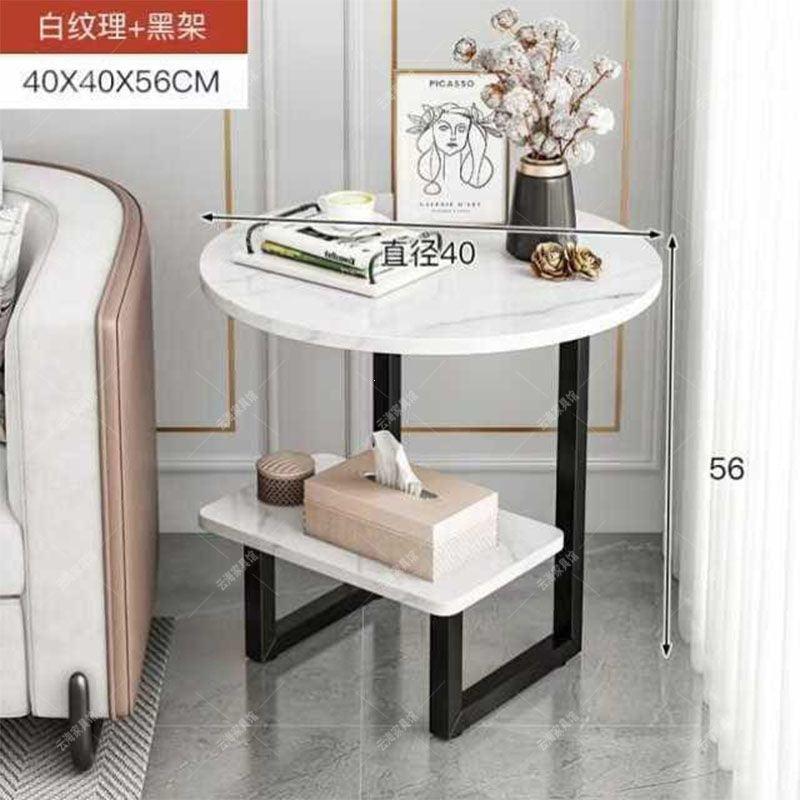 Double-layer negotiation table, living room casual slate coffee table, balcony coffee table, hotel bedroom small round table, tea table, others