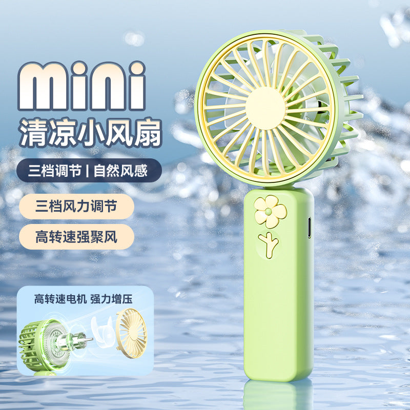 Mini handheld fan usb rechargeable outdoor mini portable student handheld portable desktop silent small fan