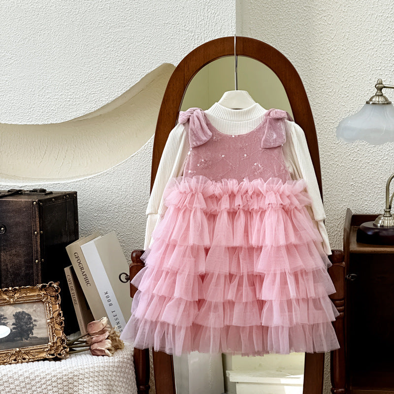 Girls' dress  autumn new collection baby formal dress lolita princess dress kids sequin tutu puffy skirt