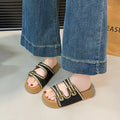 Thick sole heightened slippers women's slippers summer new arrival one-leg retro buckle embroideroutwearfashion birkenstock shoes