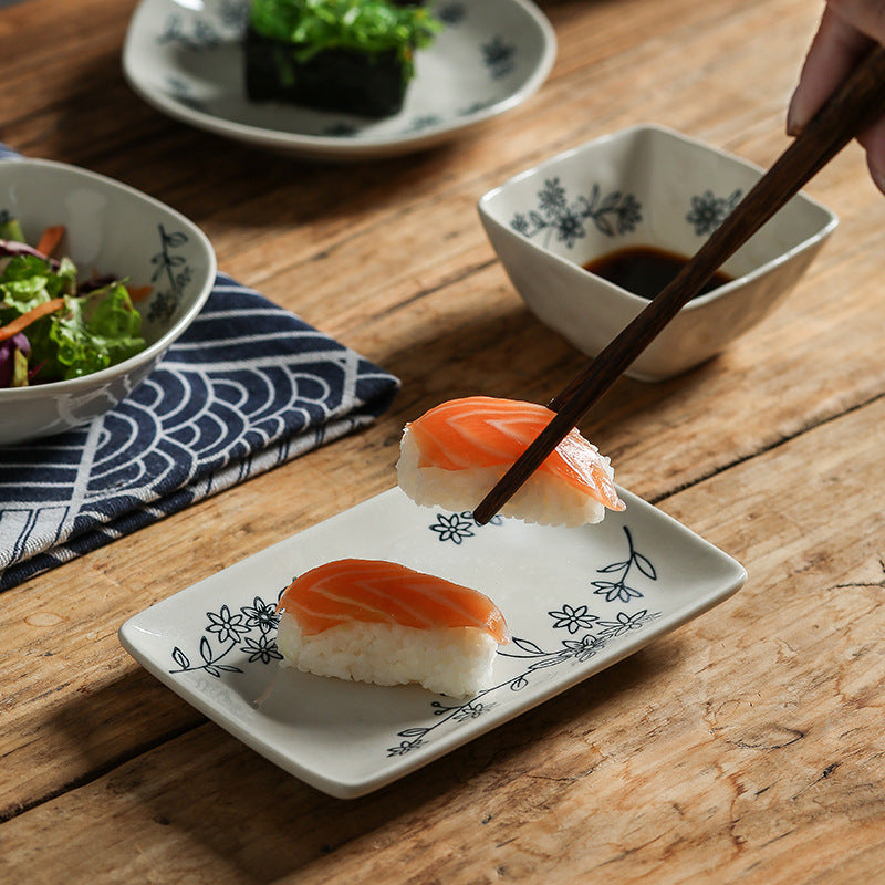Chinoiserie creative for home ceramic tableware dish high-looking ceramic flavor dish vinegar dish dipping dish underglaze side dish