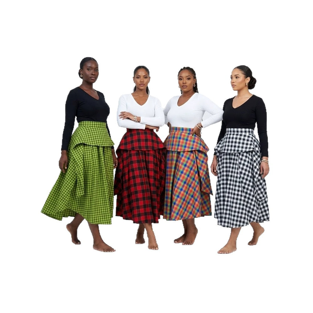 European and american cross-border women's fashion:  summer new arrivals - high-waisted, irregular a-line printed midi skirt