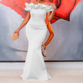 D552 european and american cross-border women's clothing   summer off-the-shoulder sexy mermaid maxi dress african dress