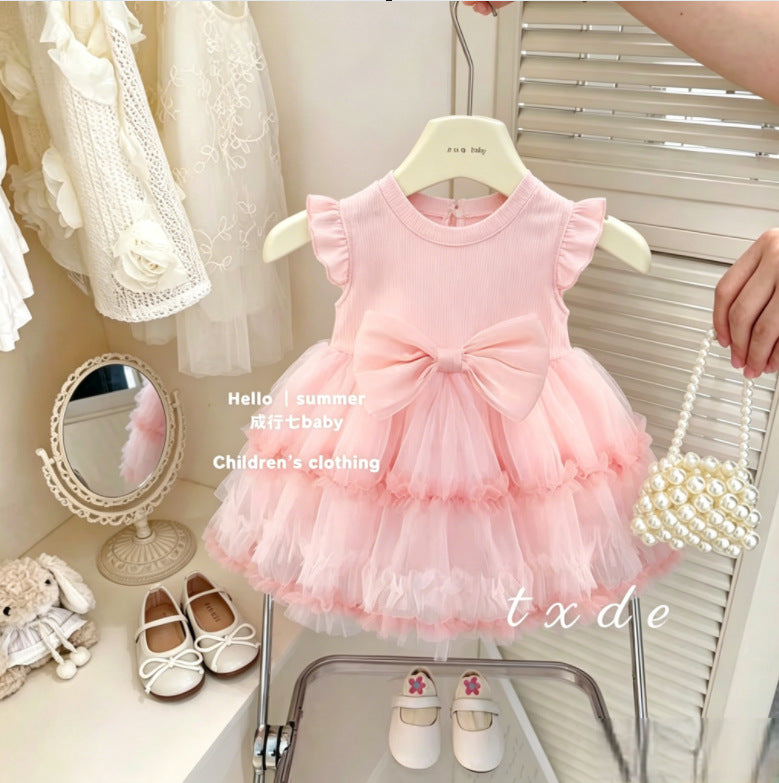 【summer sweetness】girls' summer dress  new stylish children's baby girl mesh tutu dress