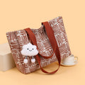 Large women's bag 2025 new fashion commuter shoulder bag spring/summer large capacity tote bag striped handbag