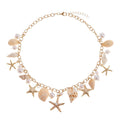 Wholesale women's necklace accessories - european & american style, bohemian starfish & seashell, high-end faux pearl choker necklace