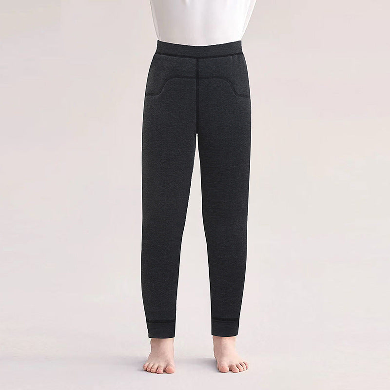 New arrivalheattechheattech flat waist elastic heattech pants plus size extra thick wool heattech pants winter northeast thickened pants