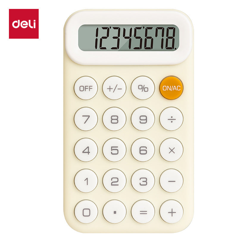 Deli TE10 Portable Calculator (Table) Candy Color Cute Student Small Computer Silicone Buttons