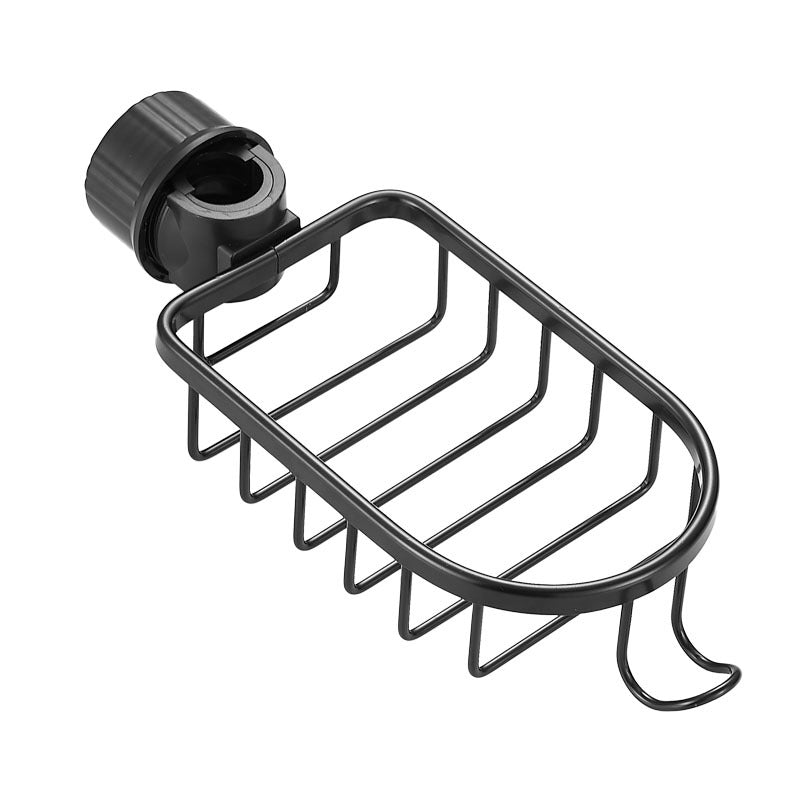 Space Aluminum Kitchen Faucet Drain Basket Kitchen Shelf Storage Gadget Organizing Rack Shower Storage Rack