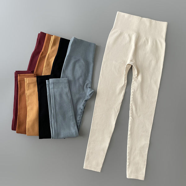 Foreign trade new leggings, spring and summer women's clothing, solid color elastic tight sweatpants, yoga fitness threaded trousers