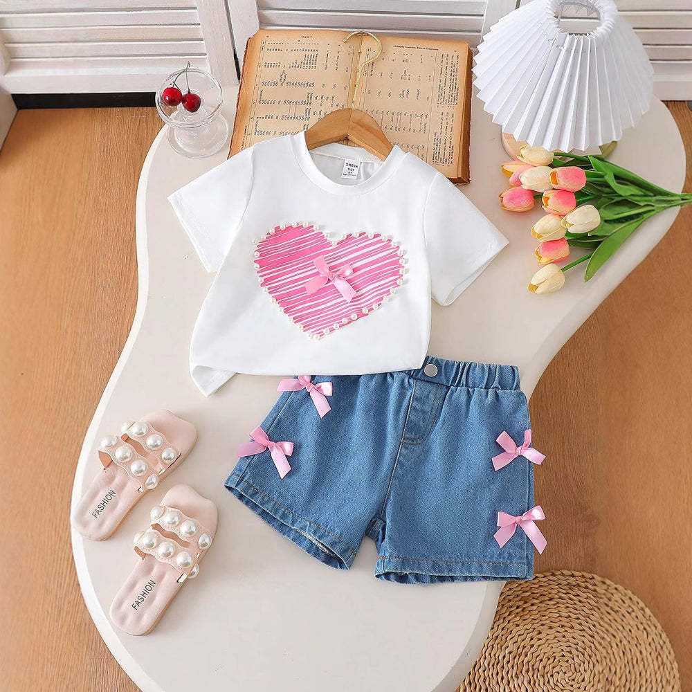 European and american  independent station foreign trade cross-border valentine's day theme heart printing round neck long-sleeved girl