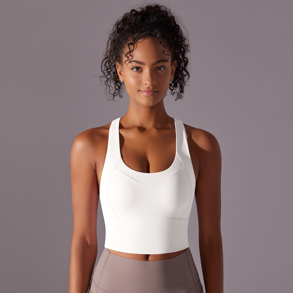 New arrival: seamless sports bra - sexy criss-cross back, yoga bra, shockproof, push-up, running, training, fitness tank top
