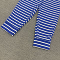 Original infant striped blue and white bottom cute puppy appliqué pattern all-cotton soft and skin-friendly cuffed pants