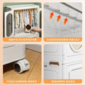 Foldable storage cabinet - no assembly required, extra thick, large capacity wardrobe, perfect for rentals, open-door design, ideal for baby snacks and miscellaneous items