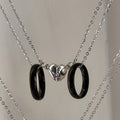 European and american cross-border minimalist double-layer irregular circle necklace, light luxury niche heart patchwork jewelry necklace, couple's style