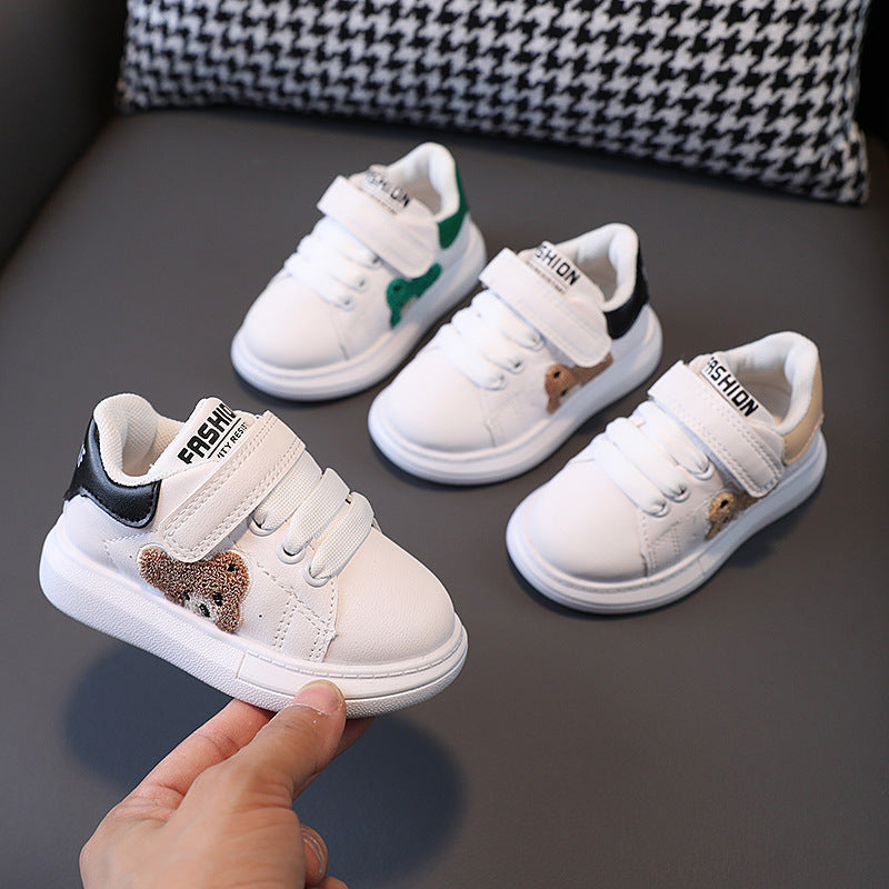 Kids' fall new arrivals: children's sneakers, panda design, baby girls' white shoes, boys' casual shoes, ages 1-6