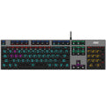 Aoc gk410 true mechanical keyboard and mouse combo - gaming set with mixed lighting, blue switches, wired usb, for desktop and laptop gaming