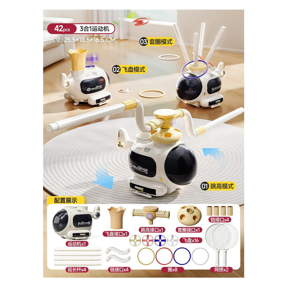new arrival: 3-in-1 kids' sports helicopter jump rope machine - indoor/outdoor multiplayer competitive sensory integration training toy
