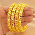 wholesale 24k gold plated bangle dubai wedding indian nigerian women's bridal gold sand bangle jewelry