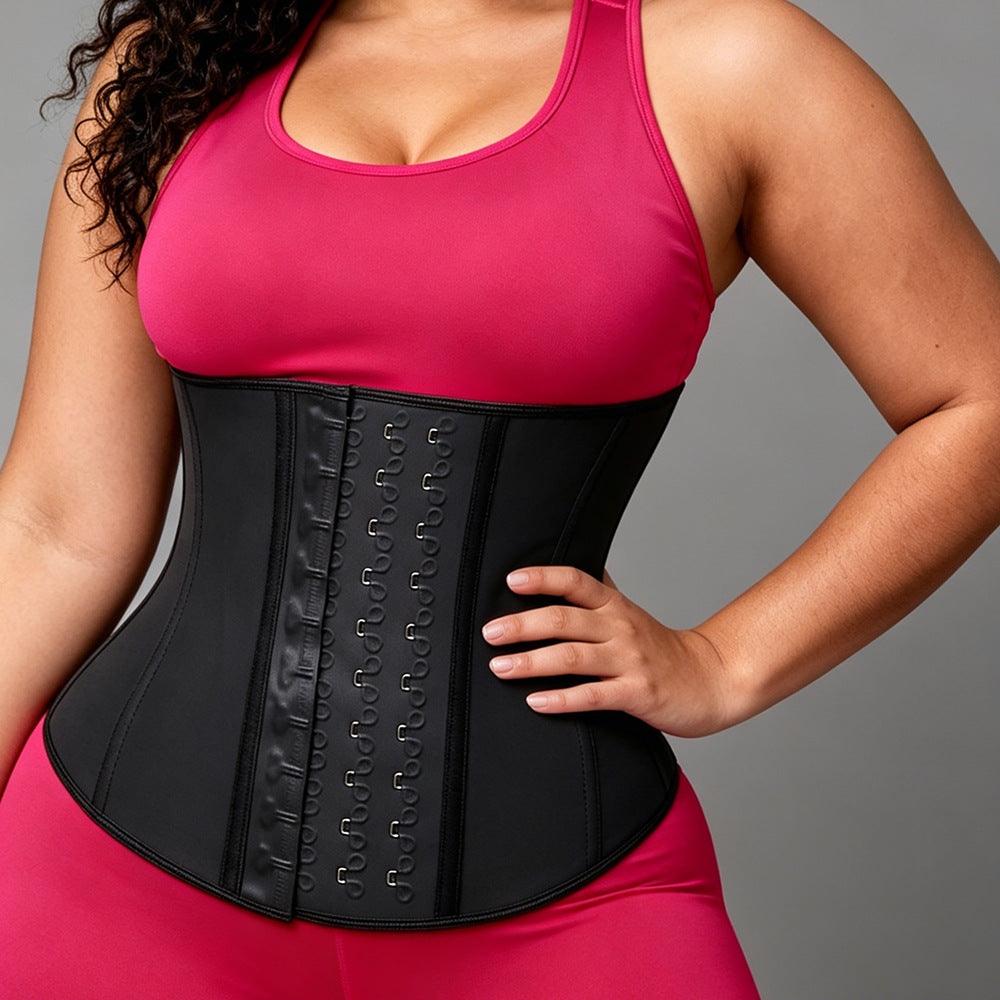 Waist trainer rubber buckle waist belt waist tight latex corset latex body shaping girdle