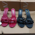 Za women's shoes 2025 new summer collection: high heels, stilettos, bowknot and thin strap embellished shoes