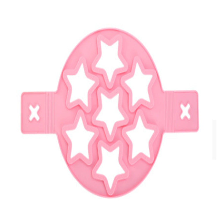 Silicone 7-cavity pancake mold - round, heart, star shaped egg ring - 7-piece diy baking mold set