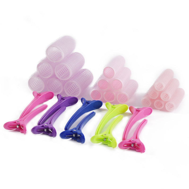 Cross-border 28 nylon curling iron sets, plastic hair roots, fluffy air bangs, curling hair artifacts, hair tools