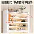 Steel shoe cabinet for home, entryway storage, integrated wall-mounted indoor hallway cabinet with door, dustproof multi-layer shoe rack